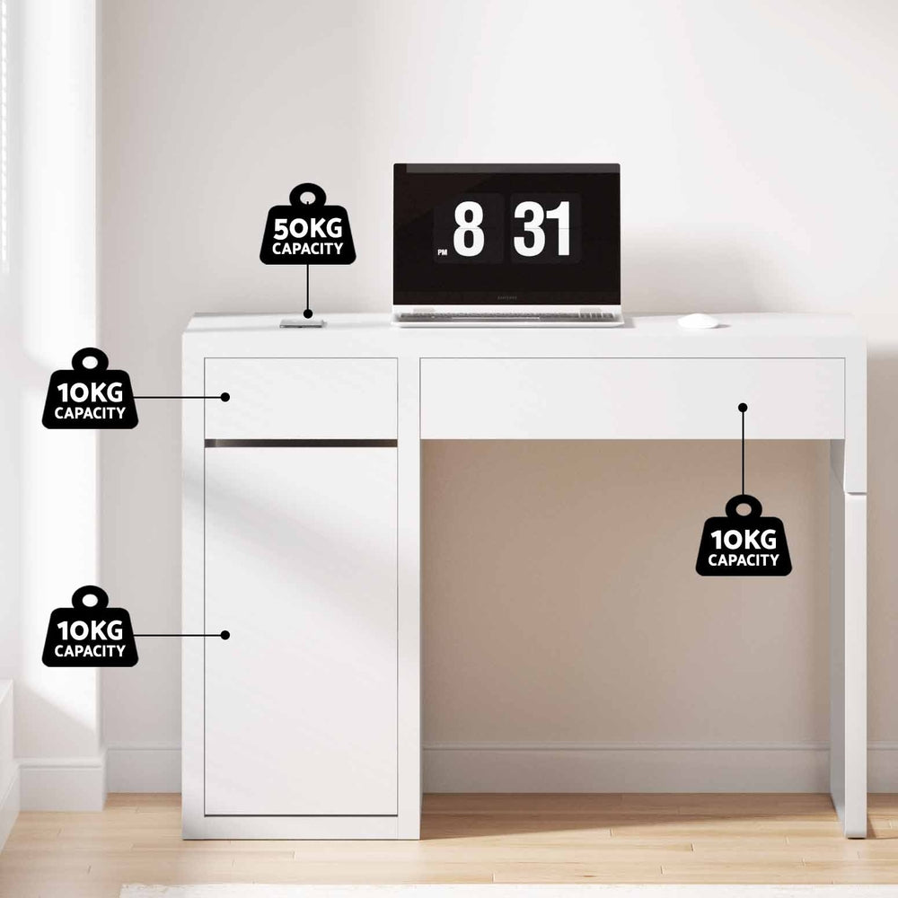 Artiss Computer Desk Drawer Cabinet White Chez Guru