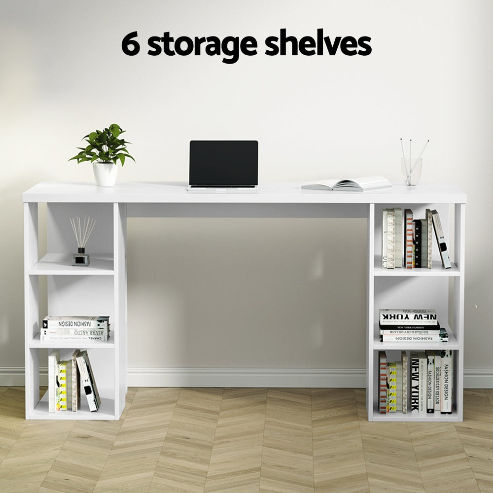 Artiss Computer Desk Bookshelf White 150CM Chez Guru