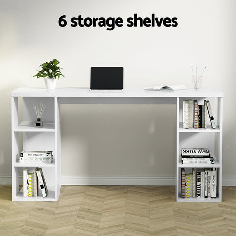 Artiss Computer Desk Bookshelf White 150CM Chez Guru