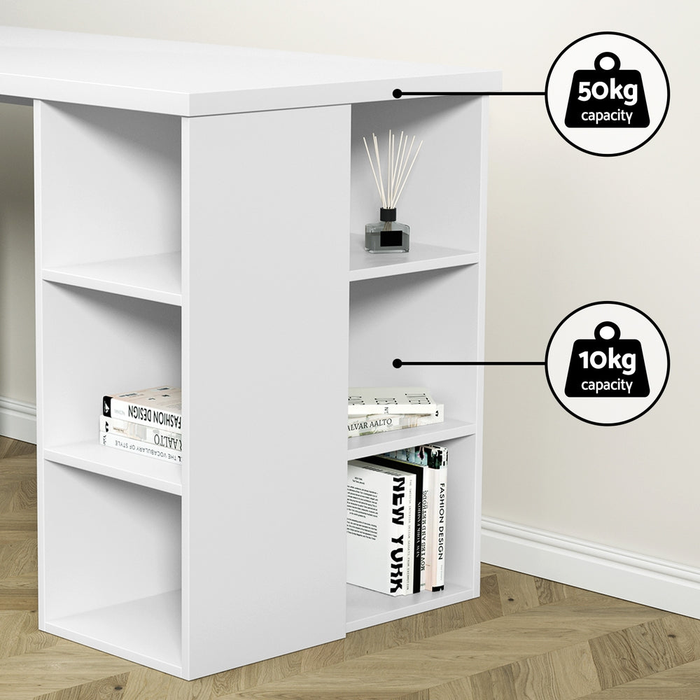 Artiss Computer Desk Bookshelf White 150CM Chez Guru