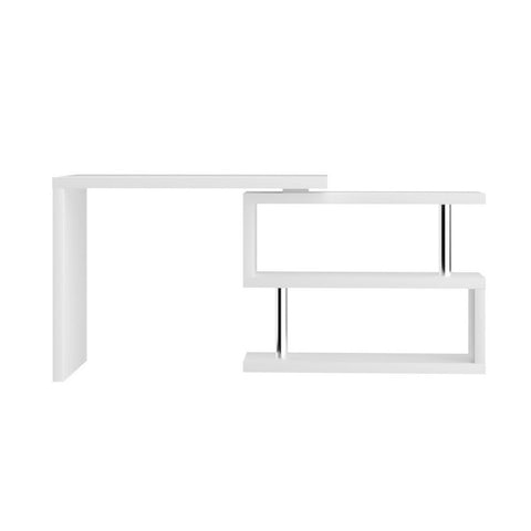 Artiss Computer Desk L-Shape Bookshelf White Chez Guru
