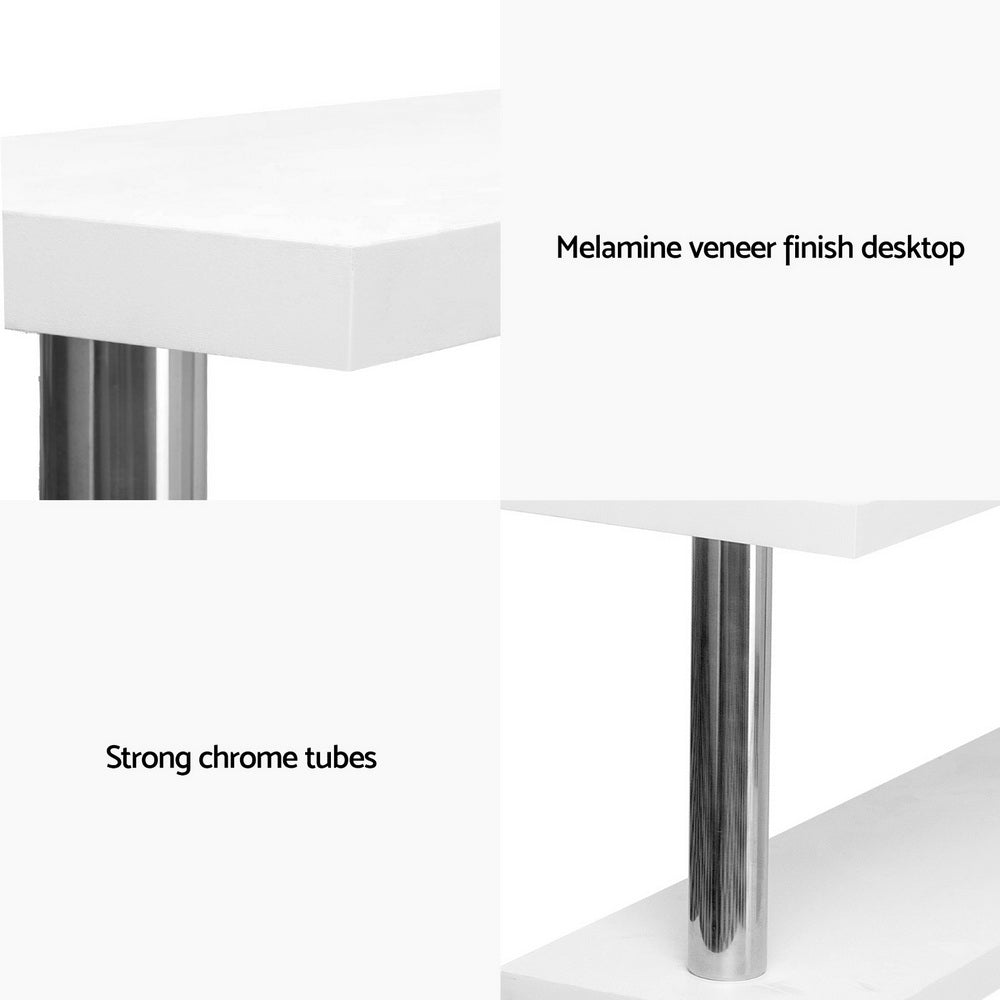Artiss Computer Desk L-Shape Bookshelf White Chez Guru
