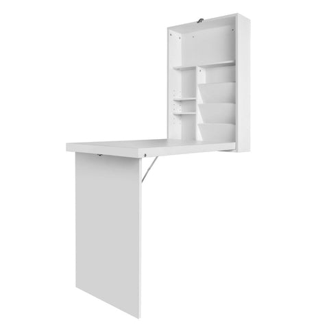 Artiss Computer Desk Bookshelf Wall Mount White Chez Guru