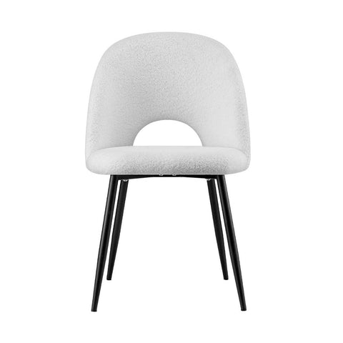1 Set of 2 Artiss Dining Chair Boucle Sherpa Chez Guru