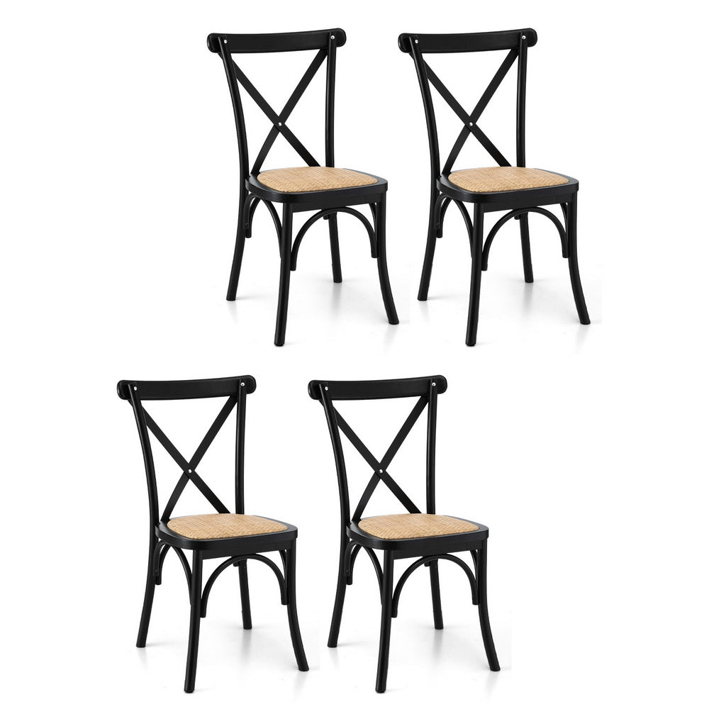 4 black dining chairs