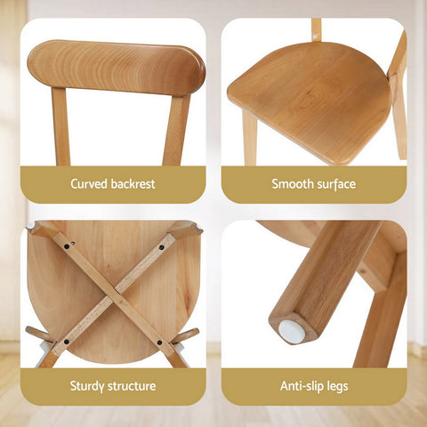 Artiss 4x Dining Chairs Wooden Kitchen Accent Chair Cafe Lounge Rubber Wood
