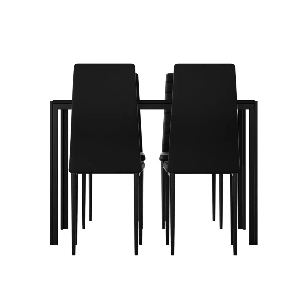 Artiss Dining Chairs and Table Dining Set 4 Chair Set Of 5 Black Chez Guru
