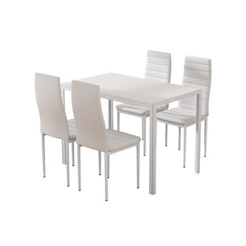 Artiss Dining Chairs and Table Dining Set 4 Chair Set Of 5 White Chez Guru