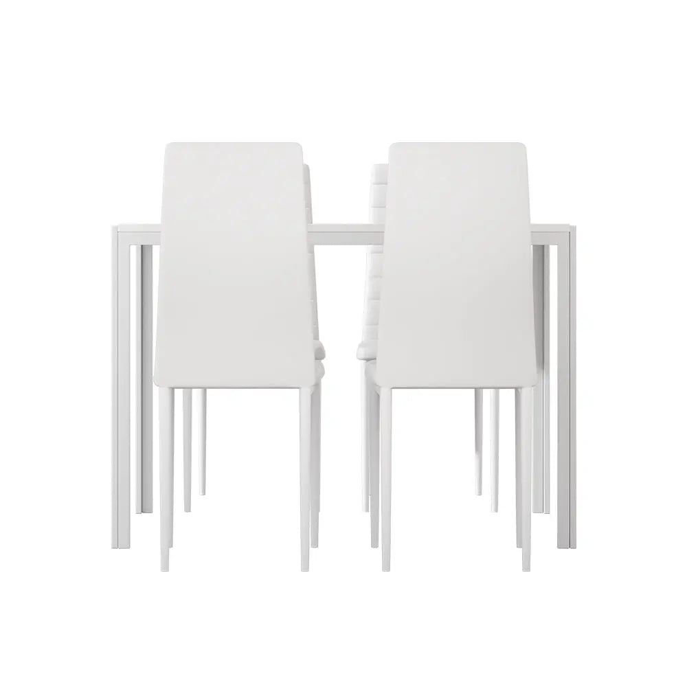 Artiss Dining Chairs and Table Dining Set 4 Chair Set Of 5 White Chez Guru