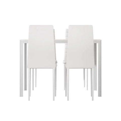 Artiss Dining Chairs and Table Dining Set 4 Chair Set Of 5 White Chez Guru