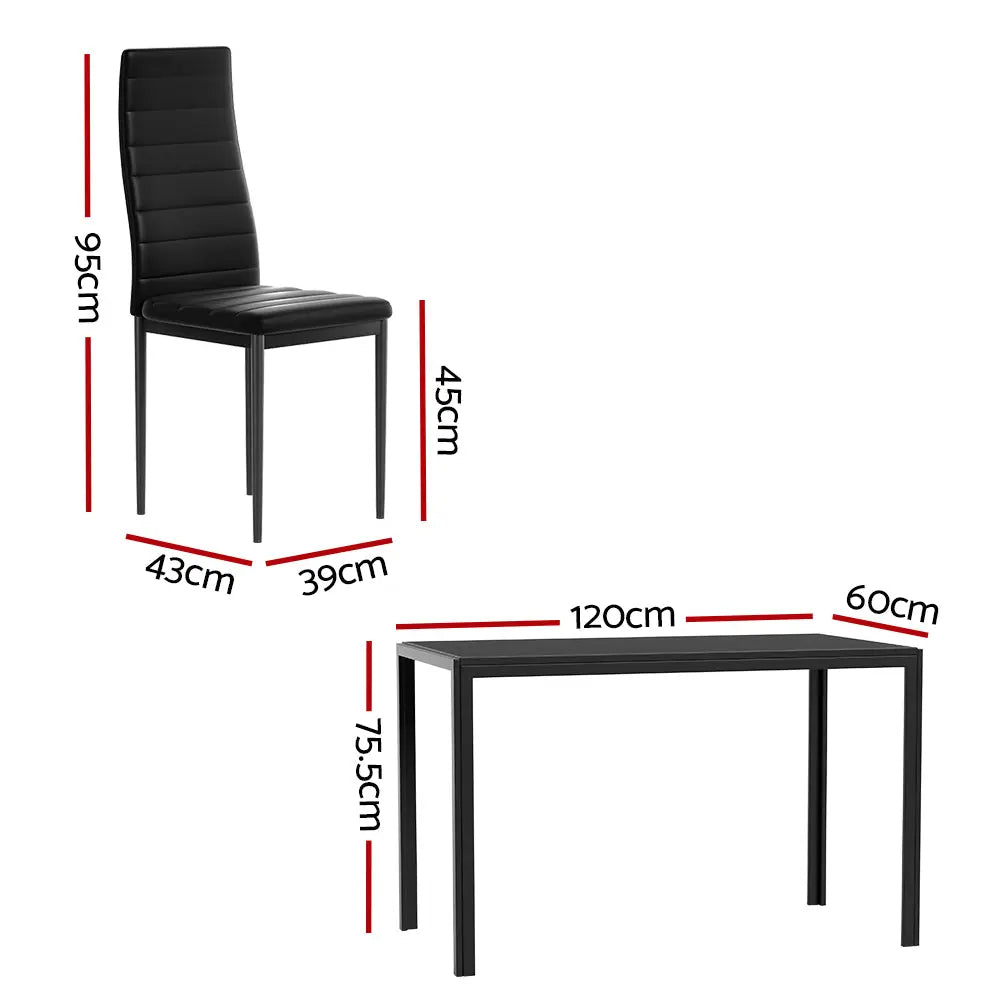 Artiss Dining Chairs and Table Dining Set 6 Chair Set Of 7 Black Chez Guru