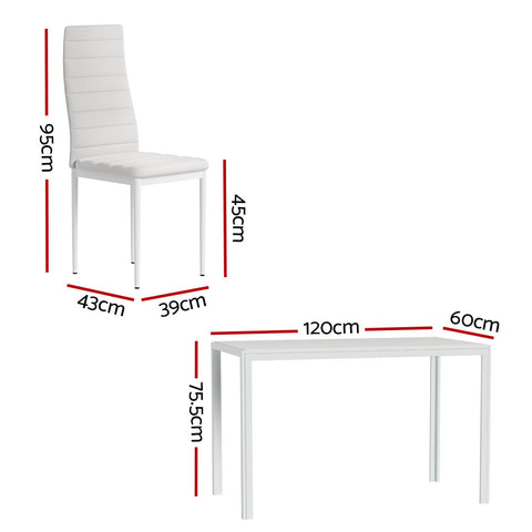 Artiss Dining Chairs and Table Dining Set 6 Chair Set Of 7 White Chez Guru