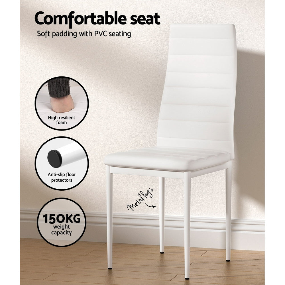 Artiss Dining Chairs and Table Dining Set 6 Chair Set Of 7 White Chez Guru
