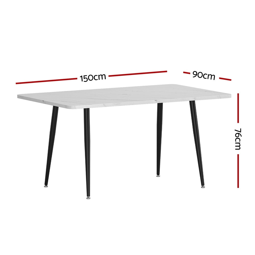 1.5M Artiss Dining Table Marble Effect Chez Guru