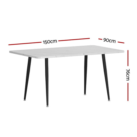 1.5M Artiss Dining Table Marble Effect Chez Guru