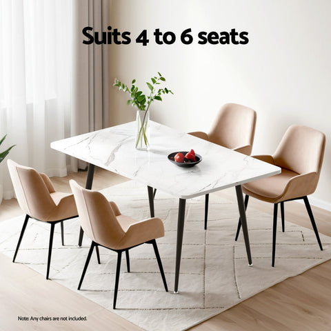 1.5M Artiss Dining Table Marble Effect Chez Guru