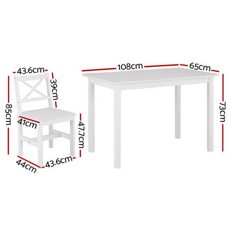 Artiss Dining Chairs and Table Dining Set 4 Cafe Chairs Set Of 5 4 Seater White Chez Guru
