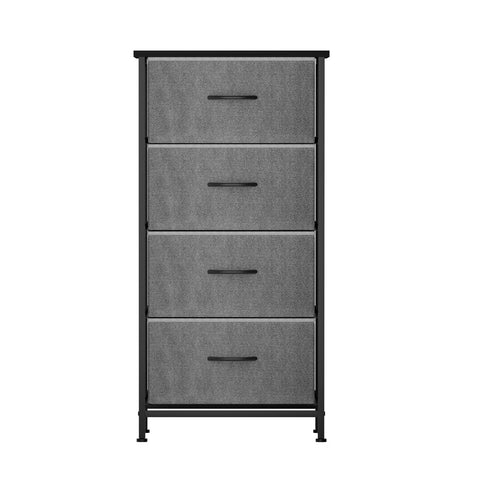 Artiss Chest of 4 Drawers Storage Dresser Tallboy Grey Chez Guru