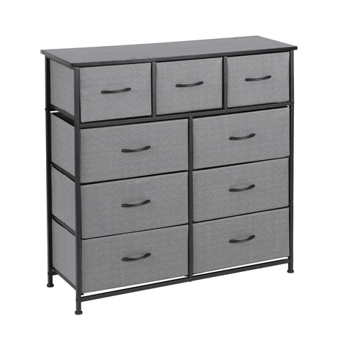 Artiss Chest of 9 Drawers Storage Dresser Tallboy Dark Grey