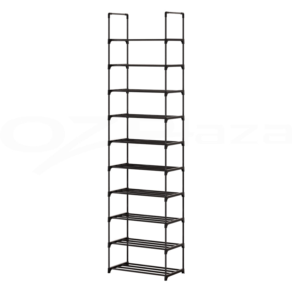 Artiss Shoe Rack DIY Stackable 10-tier Black Dunn Chez Guru