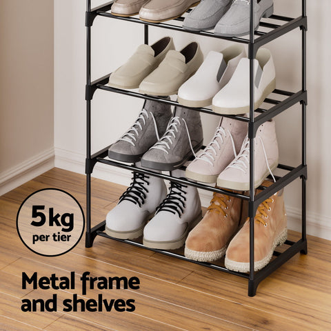 Artiss Shoe Rack DIY Stackable 10-tier Black Dunn Chez Guru