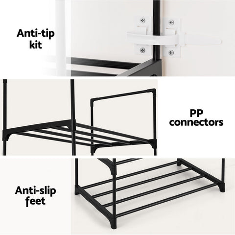 Artiss Shoe Rack DIY Stackable 10-tier Black Dunn Chez Guru