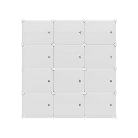 Artiss Shoe Rack DIY 12 Storage Cube Stackable White