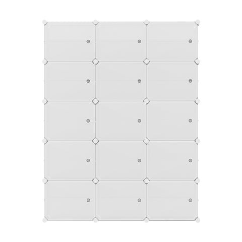 Artiss Shoe Rack Storage Cabinet DIY 15 Storage Cube Stackable White