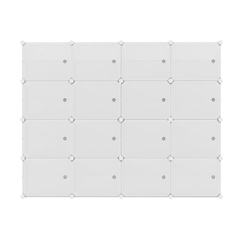 Artiss Shoe Rack DIY 16 Storage Cube Stackable White