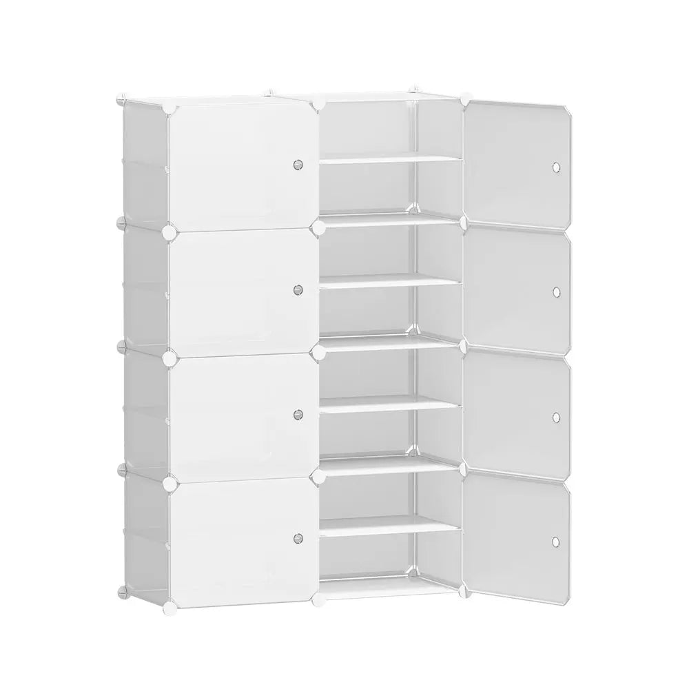 Artiss Shoe Box DIY Set of 8 Storage Cube Stackable White Chez Guru