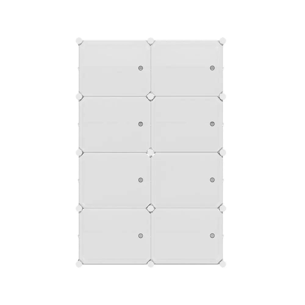 Artiss Shoe Box DIY Set of 8 Storage Cube Stackable White Chez Guru