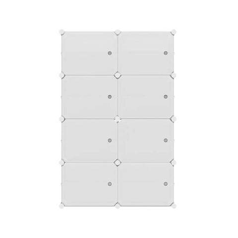 Artiss Shoe Box DIY Set of 8 Storage Cube Stackable White Chez Guru