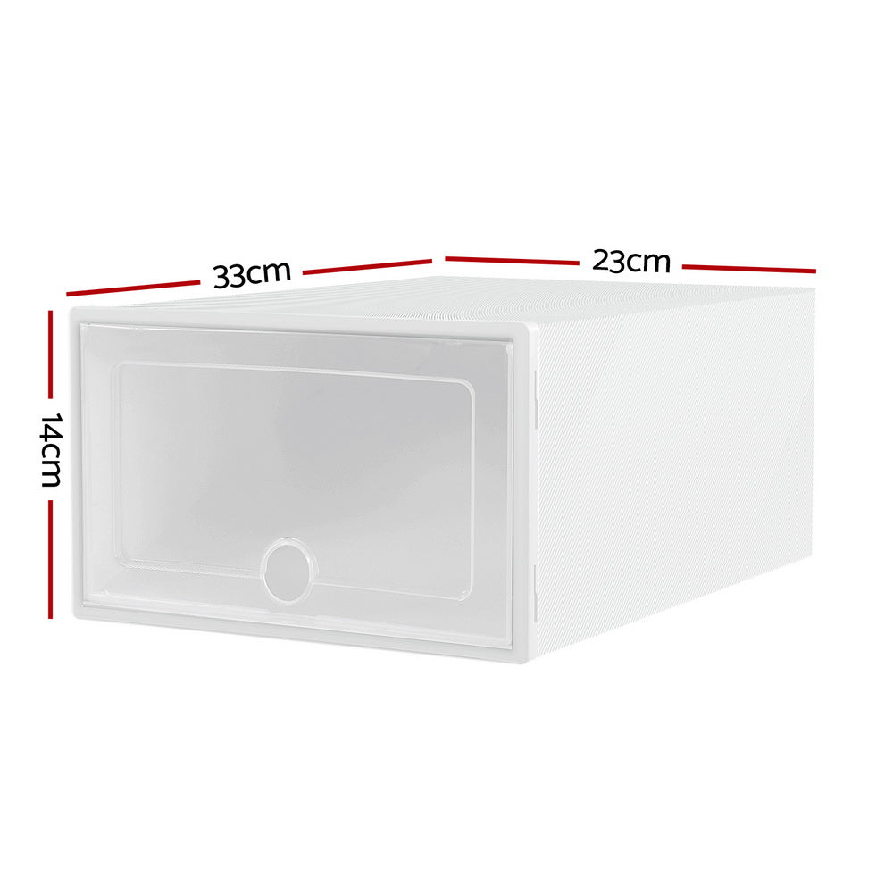 Artiss Shoe Box Rack DIY Set of 24 Stackable White Abel Chez Guru