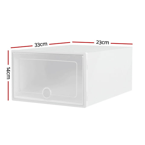 Artiss Shoe Box Rack DIY Set of 24 Stackable White Abel Chez Guru