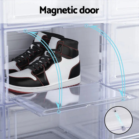 Artiss Shoe Box Rack DIY Set of 2 Stackable Magnetic Door Chez Guru