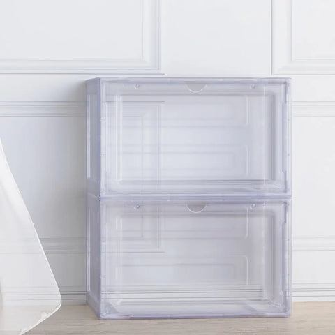 Artiss Shoe Box Rack DIY Set of 2 Stackable Magnetic Door Chez Guru