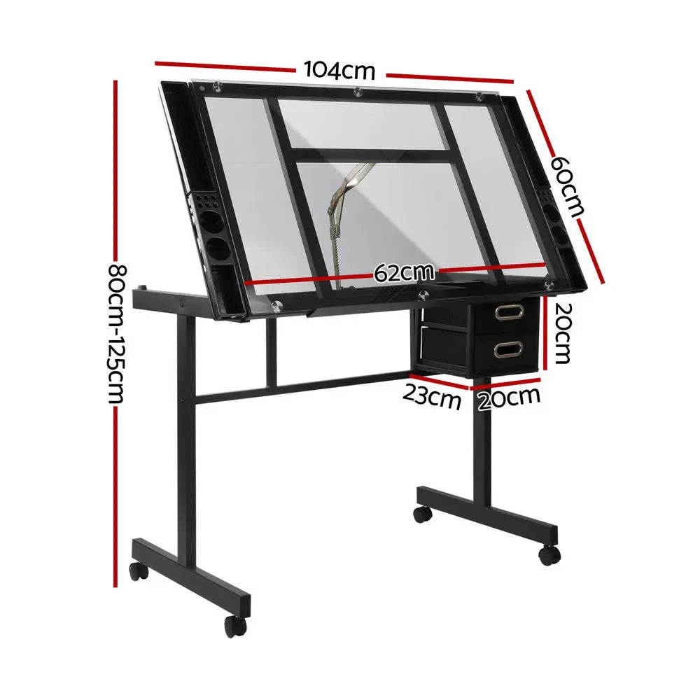 Artiss Drawing Desk Drafting Table Black Chez Guru