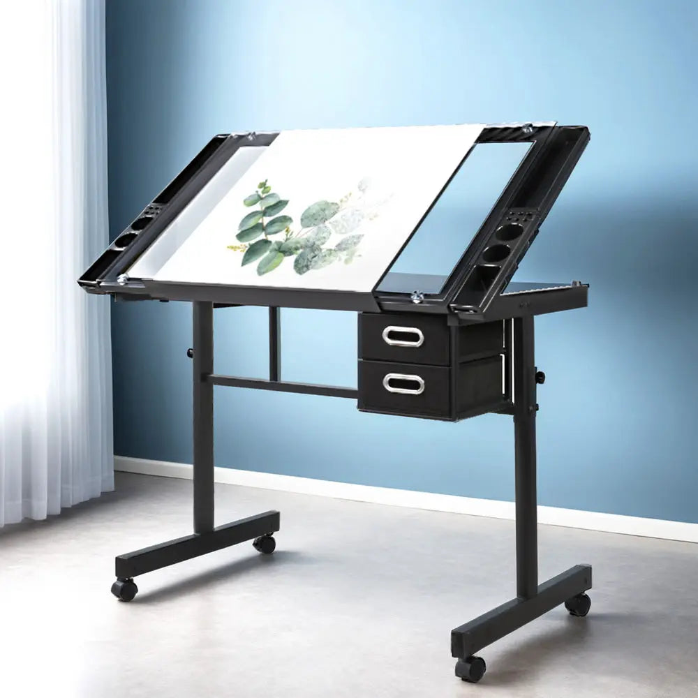 Artiss Drawing Desk Drafting Table Black Chez Guru