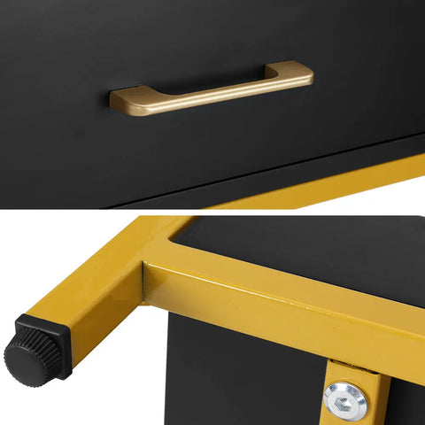 Artiss Bedside Table Drawers Side Table Shelf Storage Nightstand Black MASON - Chez Guru