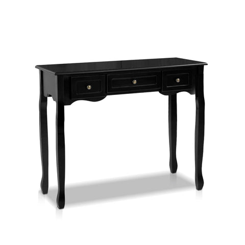 Artiss Console Table 3 Drawers Black Hamptons Chez Guru