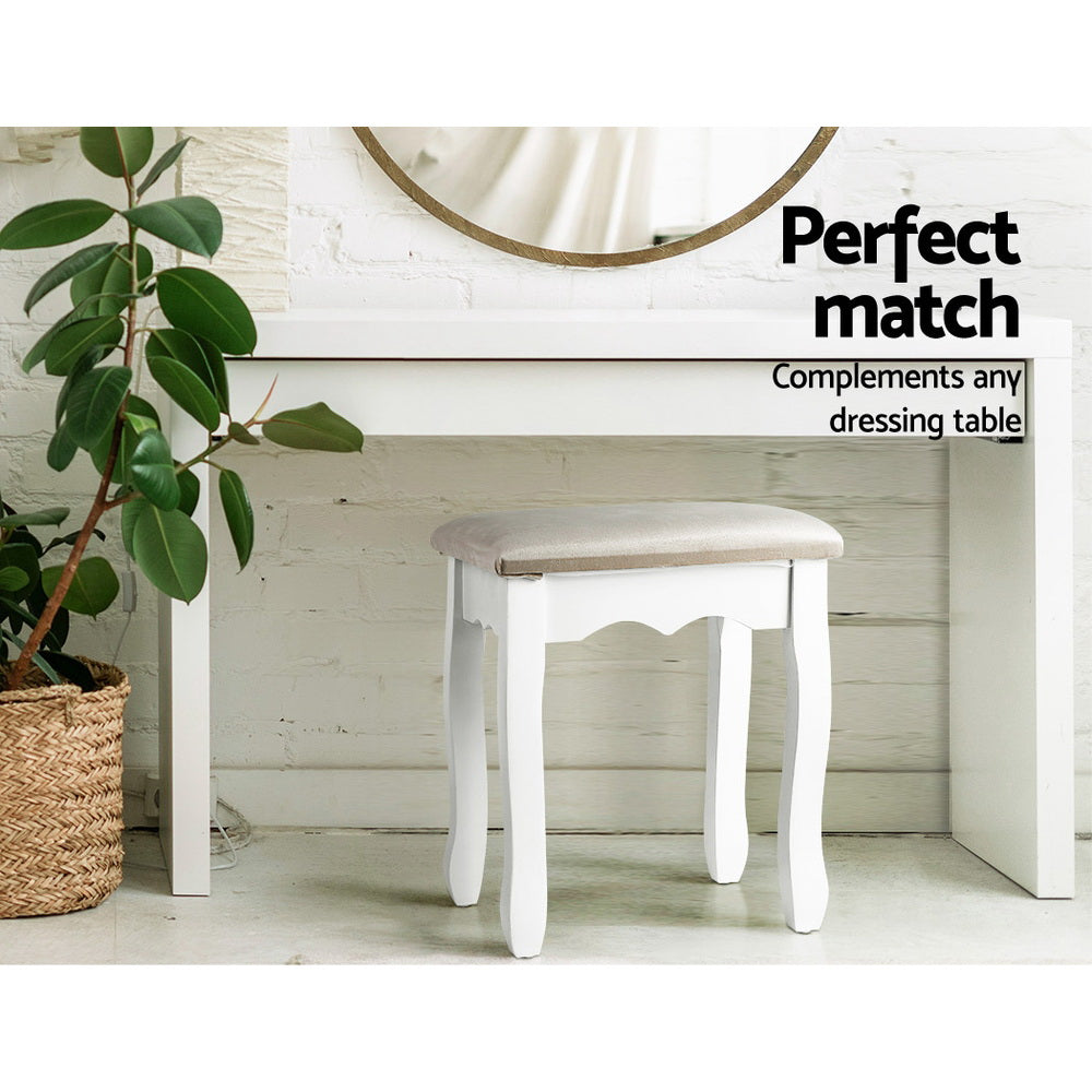 Artiss Dressing Table Stool Velvet Grey Chez Guru