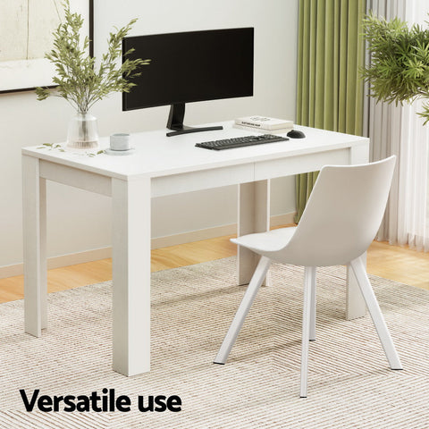 1 Artiss Dining Table and 4 Chairs Set Rectangle White Chez Guru