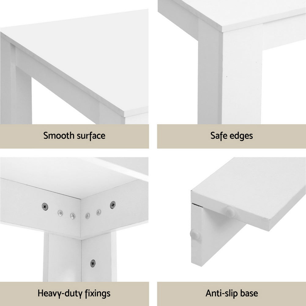 1 Artiss Dining Table and 4 Chairs Set Rectangle White Chez Guru