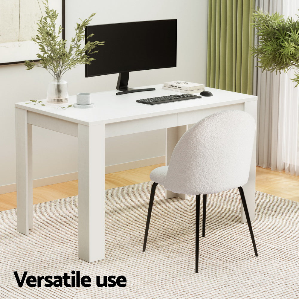 1 Artiss Dining Table and 4 Chairs Set White Sherpa Chez Guru