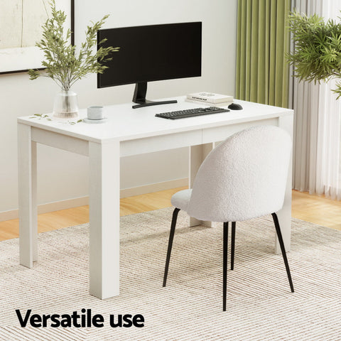 1 Artiss Dining Table and 4 Chairs Set White Sherpa Chez Guru