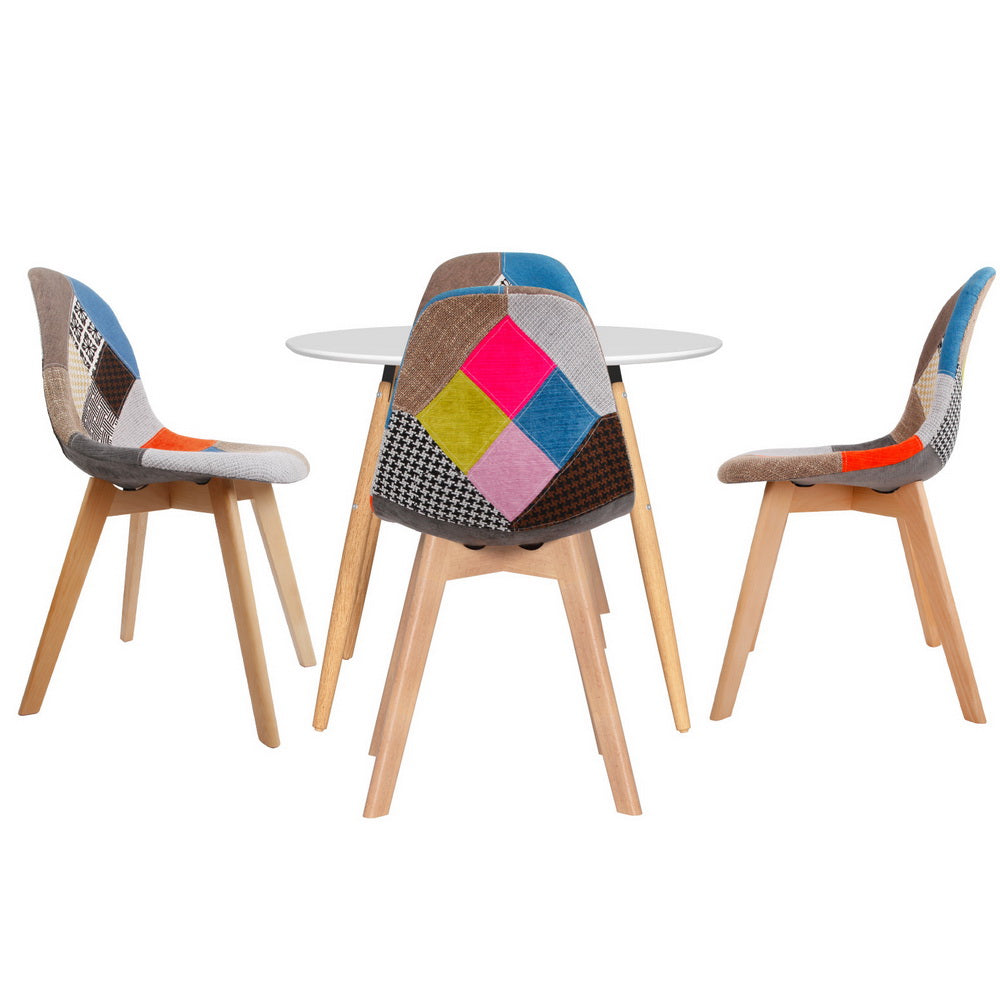 1 Artiss Dining Table and 4 Chairs Set DSW White Chez Guru