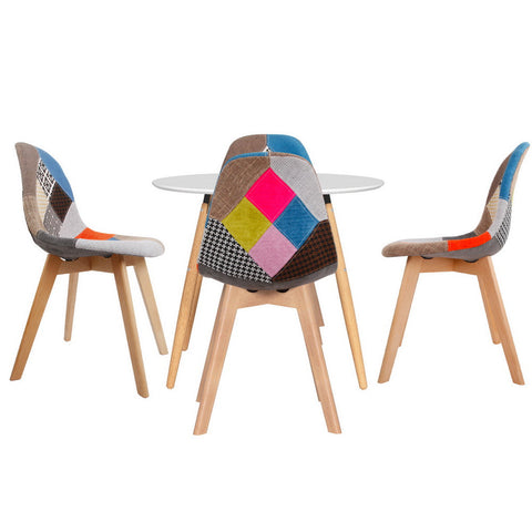 1 Artiss Dining Table and 4 Chairs Set DSW White Chez Guru