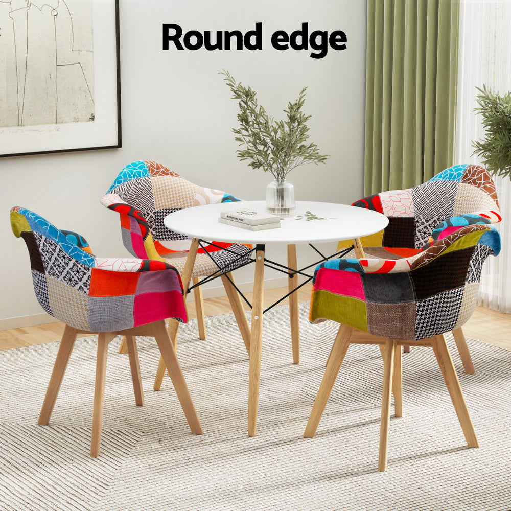 1 Artiss Dining Table and 4 Chairs Set DSW White Chez Guru