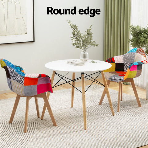 1 Artiss Dining Table and 2 Chairs Set DSW 90cm Chez Guru