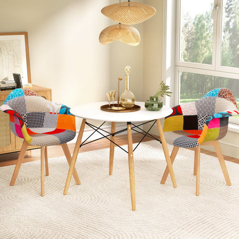 1 Artiss Dining Table and 2 Chairs Set DSW 90cm Chez Guru